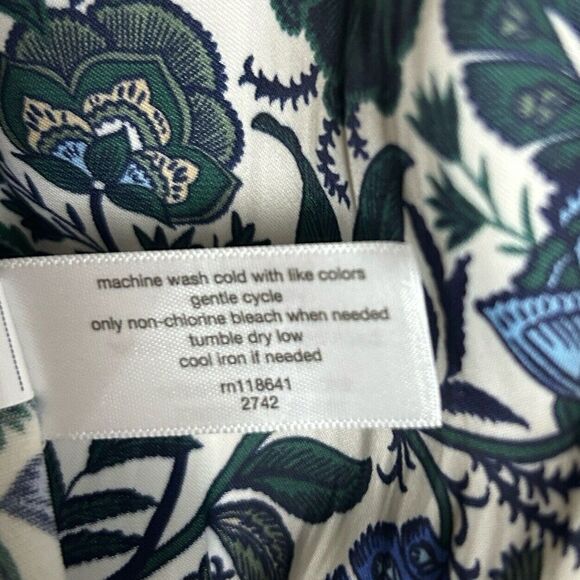 Lane Bryant Button Front Top Dark Blue Floral Womens Sz 30/32 Ruched NEW NWT - Picture 10 of 11